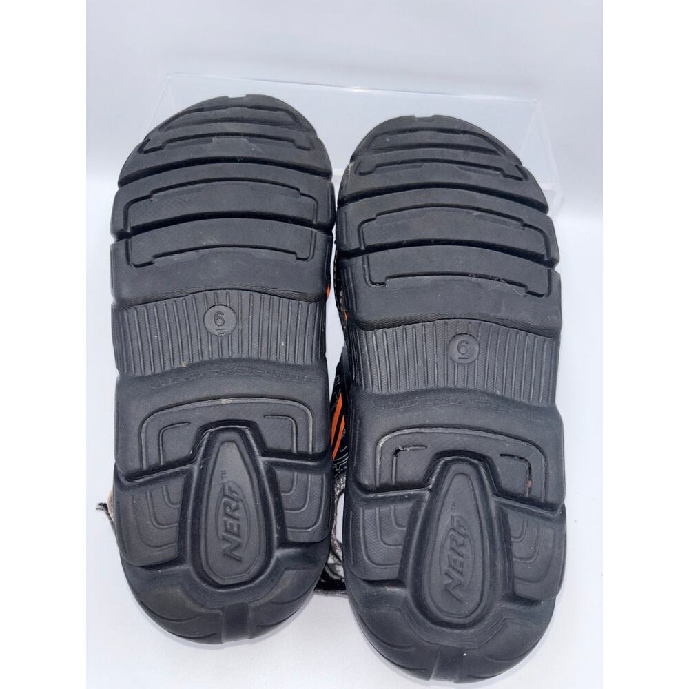 Nerf Athletic Sandals Youth Black Orange Size 6 Hook & Loop Adjustable READ - Picture 5 of 6